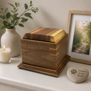 Handcrafted Black Walnut Pet Urn