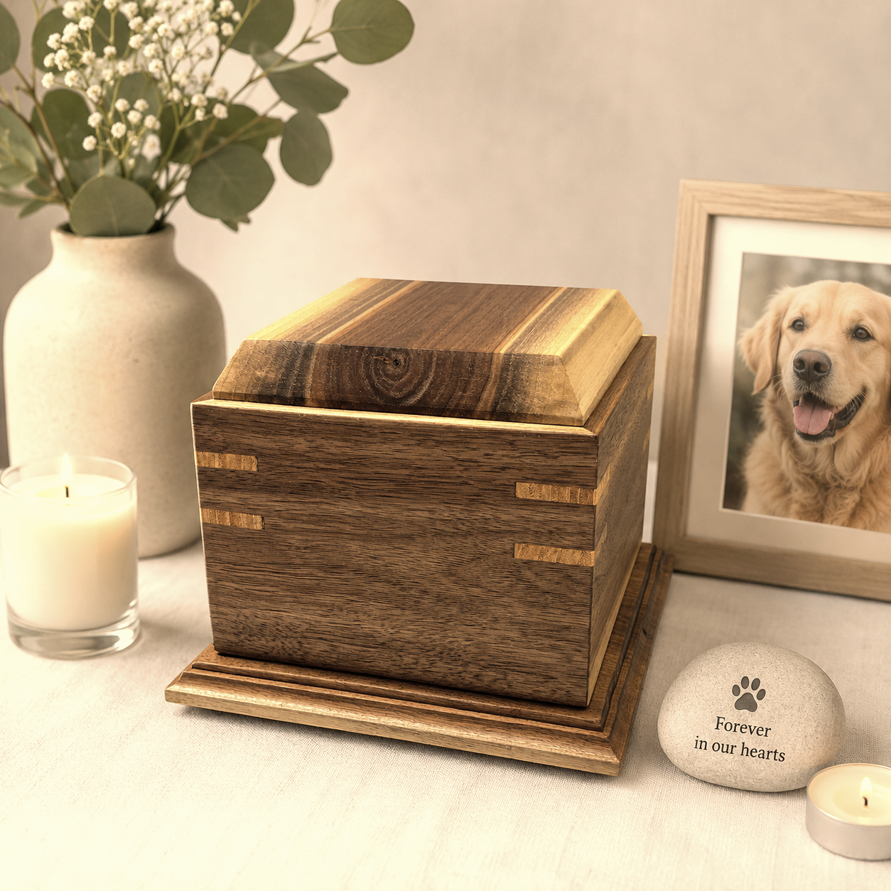 Handcrafted Black Walnut Pet Urn